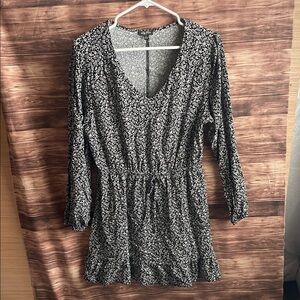 Black and White Floral Women's Dress